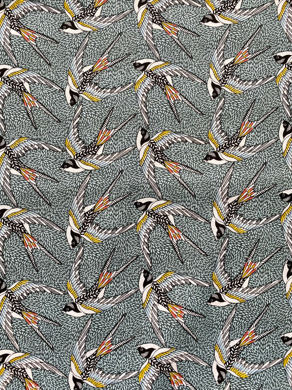 Tissu hirondelles